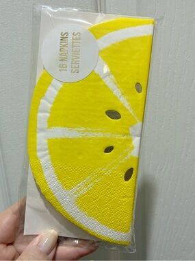 Meri Meri Yellow Lemon Slice Paper Napkins - Pack of 16